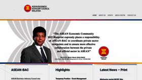 What Aseanbac.com.my website looked like in 2020 (3 years ago)