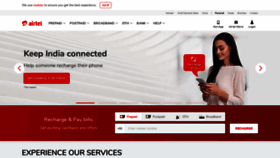 What Airtel.in website looked like in 2020 (3 years ago)