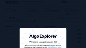 What Algoexplorer.io website looked like in 2020 (3 years ago)