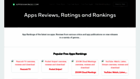 What Appsrankings.com website looked like in 2020 (3 years ago)