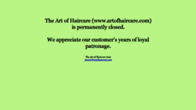 What Artofhaircare.com website looked like in 2020 (3 years ago)