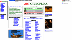 What Artcyclopedia.org website looked like in 2020 (3 years ago)