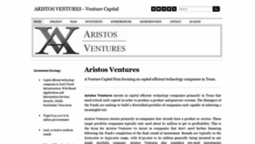 What Aristosventures.com website looked like in 2020 (3 years ago)