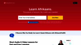 What Afrikaanspod101.com website looked like in 2020 (3 years ago)
