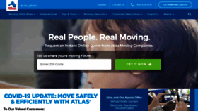 What Atlasvanlines.com website looked like in 2020 (3 years ago)