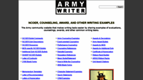 What Armywriter.com website looked like in 2020 (3 years ago)