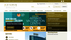 What Artemishospitals.com website looked like in 2020 (3 years ago)
