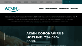 What Acmh.org website looked like in 2020 (3 years ago)
