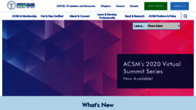 What Acsm.org website looked like in 2020 (3 years ago)