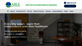 What Ablehealthcare.ie website looked like in 2020 (3 years ago)