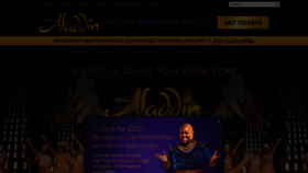 What Aladdinbroadway.com website looked like in 2020 (3 years ago)