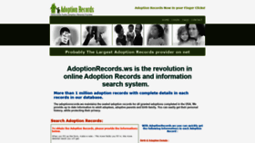 What Adoptionrecords.ws website looked like in 2020 (3 years ago)
