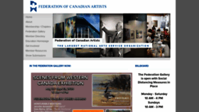 What Artists.ca website looked like in 2020 (3 years ago)
