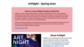 What Artnightpasadena.org website looked like in 2020 (3 years ago)