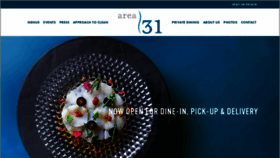 What Area31restaurant.com website looked like in 2020 (3 years ago)
