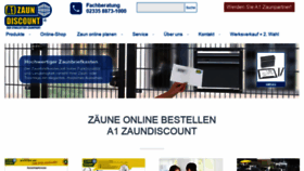 What A1-zaundiscount.de website looked like in 2020 (3 years ago)