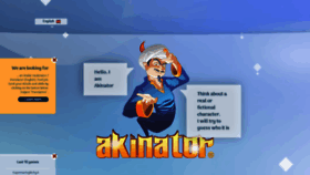 What Akinator.com website looked like in 2020 (3 years ago)