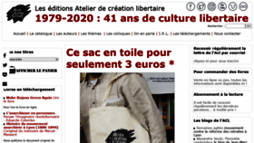 What Atelierdecreationlibertaire.com website looked like in 2020 (3 years ago)