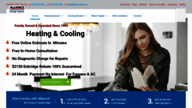 What Alliancehvac.ca website looked like in 2020 (3 years ago)
