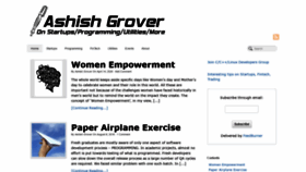 What Ashishgrover.com website looked like in 2020 (3 years ago)