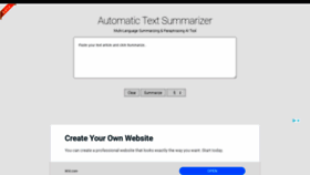 What Autosummarizer.com website looked like in 2020 (3 years ago)
