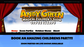 What Andygreenmagic.com website looked like in 2020 (3 years ago)