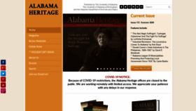 What Alabamaheritage.com website looked like in 2020 (3 years ago)