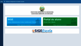 What Araguatins.sigeescola.com.br website looked like in 2020 (3 years ago)