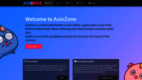 What Axie.zone website looked like in 2020 (3 years ago)