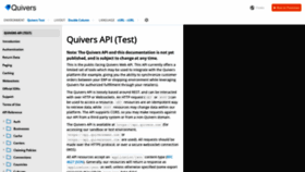 What Apidocs.quiverstest.com website looked like in 2020 (3 years ago)