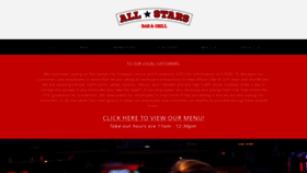What Allstarsrestaurant.com website looked like in 2020 (3 years ago)