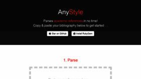What Anystyle.io website looked like in 2020 (3 years ago)