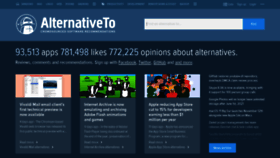 What Alternativeto.net website looked like in 2020 (3 years ago)