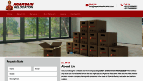 What Agarsainrelocation.com website looked like in 2020 (4 years ago)