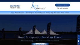 What Accpartyrental.com website looked like in 2020 (3 years ago)