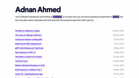 What Adnanahmed.info website looked like in 2020 (3 years ago)
