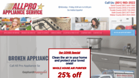 What Allproapplianceservice.com website looked like in 2020 (3 years ago)