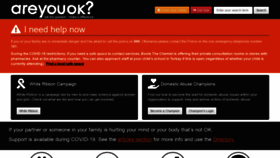 What Areyouok.co.uk website looked like in 2021 (3 years ago)