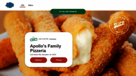 What Apollosfamilypizza.com website looked like in 2021 (3 years ago)