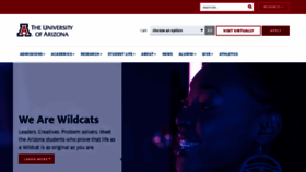 What Arizona.edu website looked like in 2021 (3 years ago)