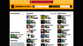What Armorgames.com website looked like in 2021 (3 years ago)