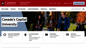 What Admissions.carleton.ca website looked like in 2021 (3 years ago)