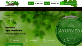 What Ayurhealthcare.com.au website looked like in 2021 (3 years ago)