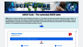 What Ascii-code.com website looked like in 2021 (3 years ago)