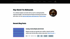 What Aleksandrhovhannisyan.com website looked like in 2021 (3 years ago)