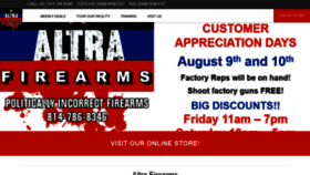 What Altrafirearms.com website looked like in 2021 (3 years ago)
