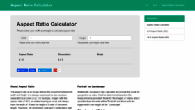 What Aspectratiocalculator.com website looked like in 2021 (5 years ago)