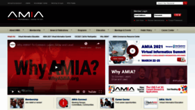 What Amia.org website looked like in 2021 (3 years ago)
