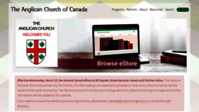What Anglican.ca website looked like in 2021 (3 years ago)
