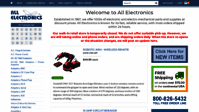 What Allelectronics.com website looked like in 2021 (3 years ago)